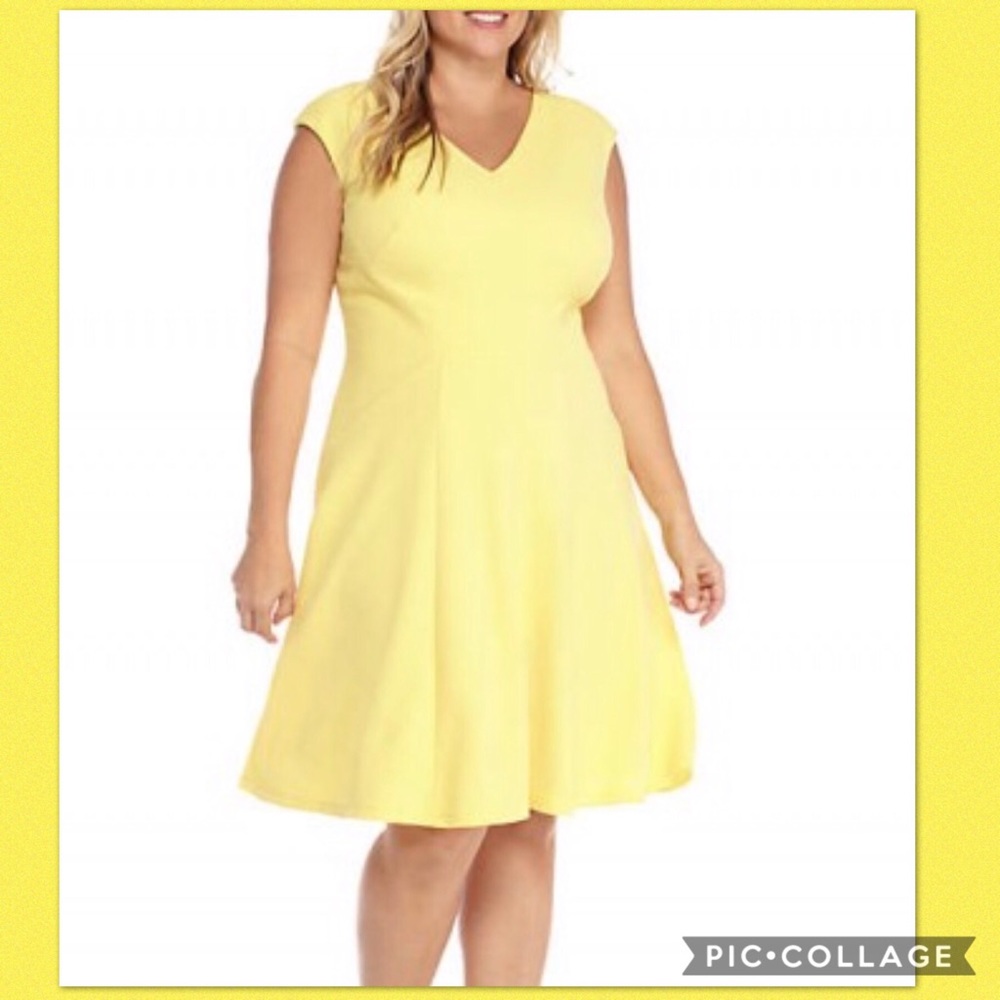 London Times Woman  textured fit & flare dress.